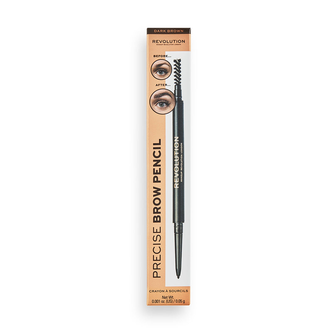 Revolution Precise Brow Pencil - Dark Brown Eyebrow - XOXO cosmetics