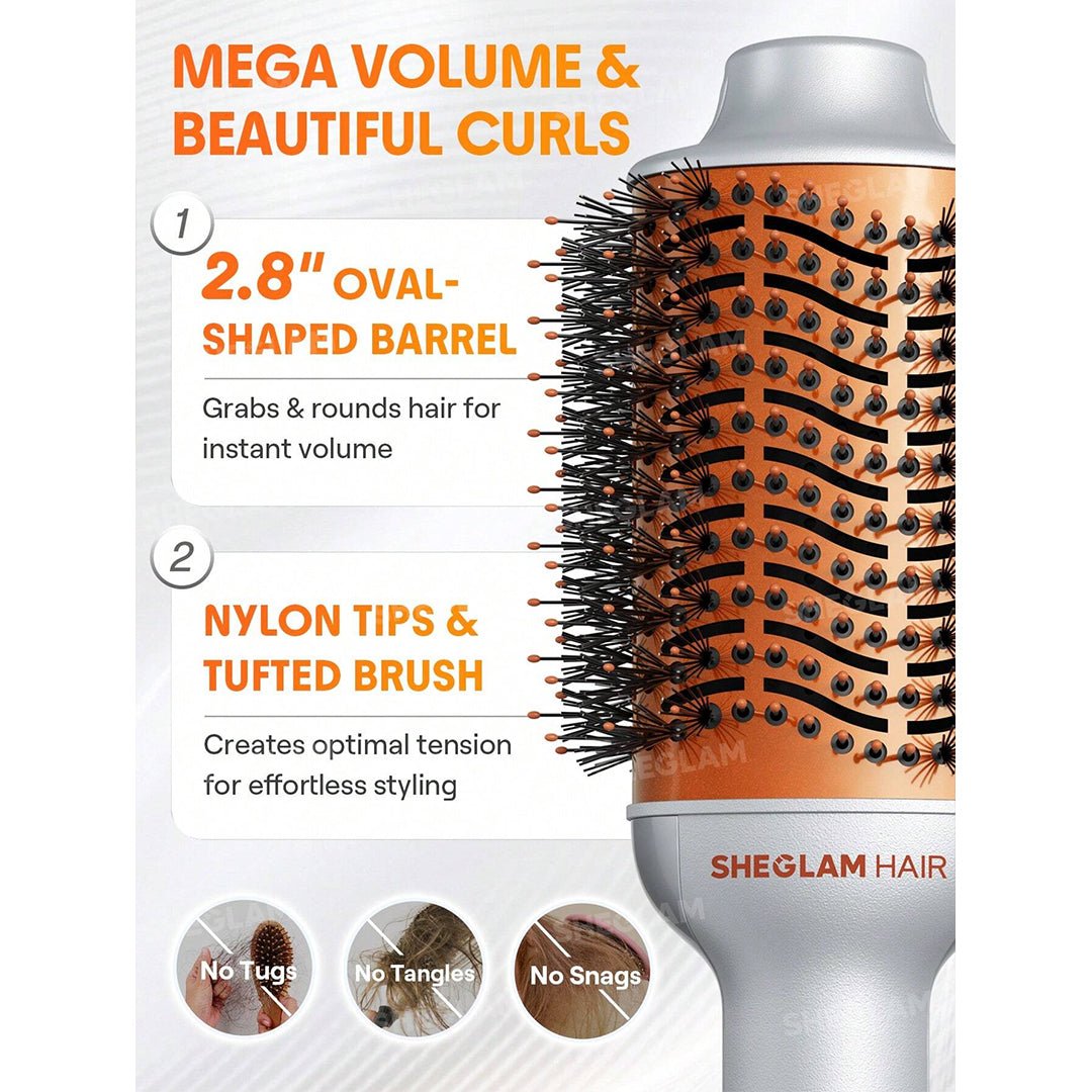 SHEGLAM Blowout Bliss Volumizing Hot Air Brush - UK Plug * Global Item Hair Dryers & Stylers - XOXO cosmetics