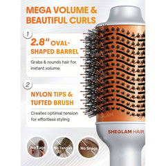 SHEGLAM Blowout Bliss Volumizing Hot Air Brush - UK Plug * Global Item Hair Dryers & Stylers - XOXO cosmetics