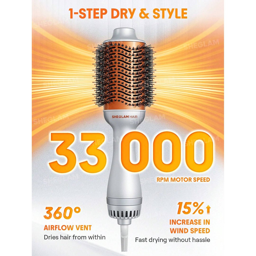 SHEGLAM Blowout Bliss Volumizing Hot Air Brush - UK Plug * Global Item Hair Dryers & Stylers - XOXO cosmetics