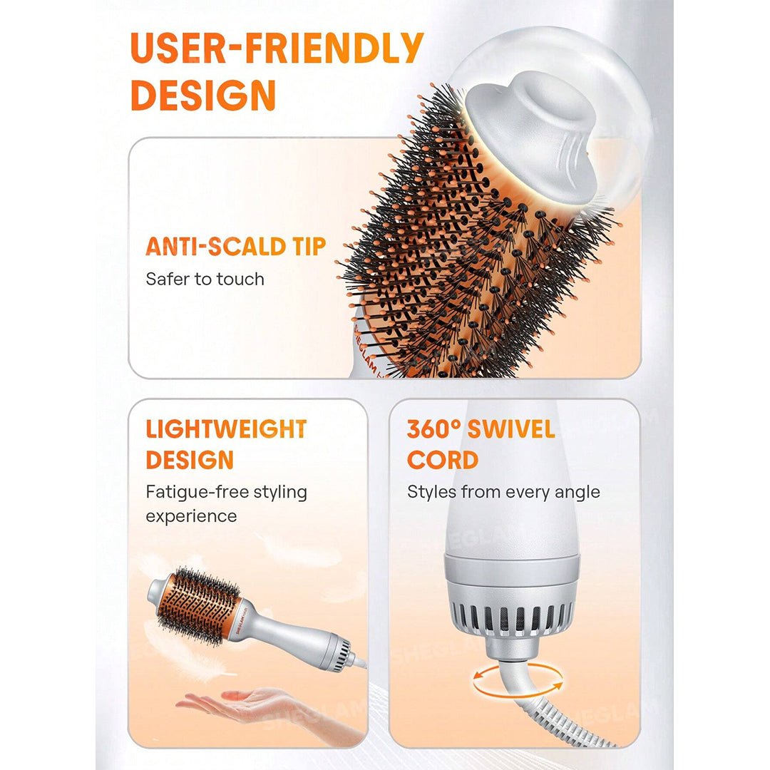 SHEGLAM Blowout Bliss Volumizing Hot Air Brush - UK Plug * Global Item Hair Dryers & Stylers - XOXO cosmetics