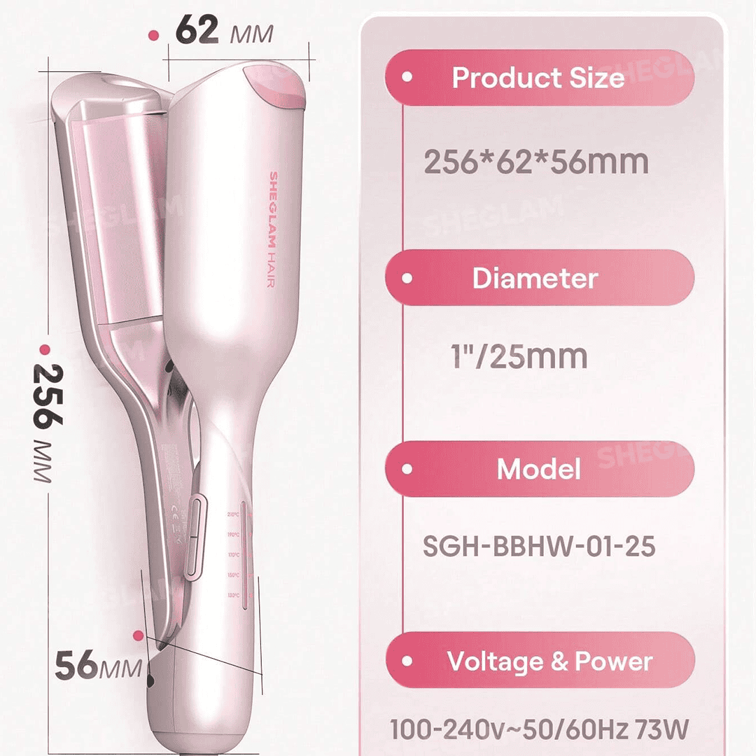 SHEGLAM Cupid's Charm Beach Babe Hair Waver - UK Plug * Global Item Hair Dryers & Stylers - XOXO cosmetics