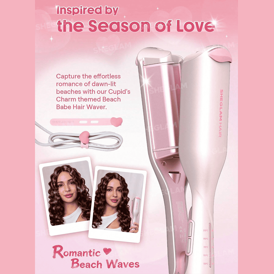 SHEGLAM Cupid's Charm Beach Babe Hair Waver - UK Plug * Global Item Hair Dryers & Stylers - XOXO cosmetics