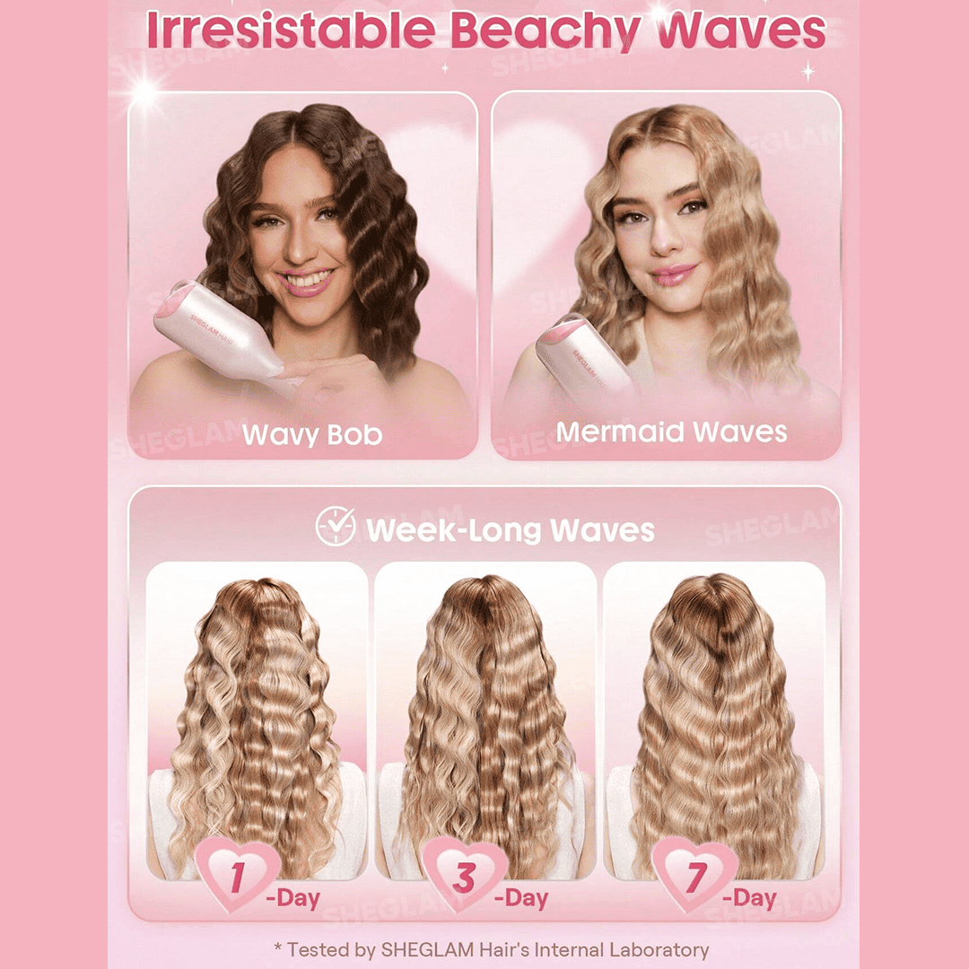 SHEGLAM Cupid's Charm Beach Babe Hair Waver - UK Plug * Global Item Hair Dryers & Stylers - XOXO cosmetics