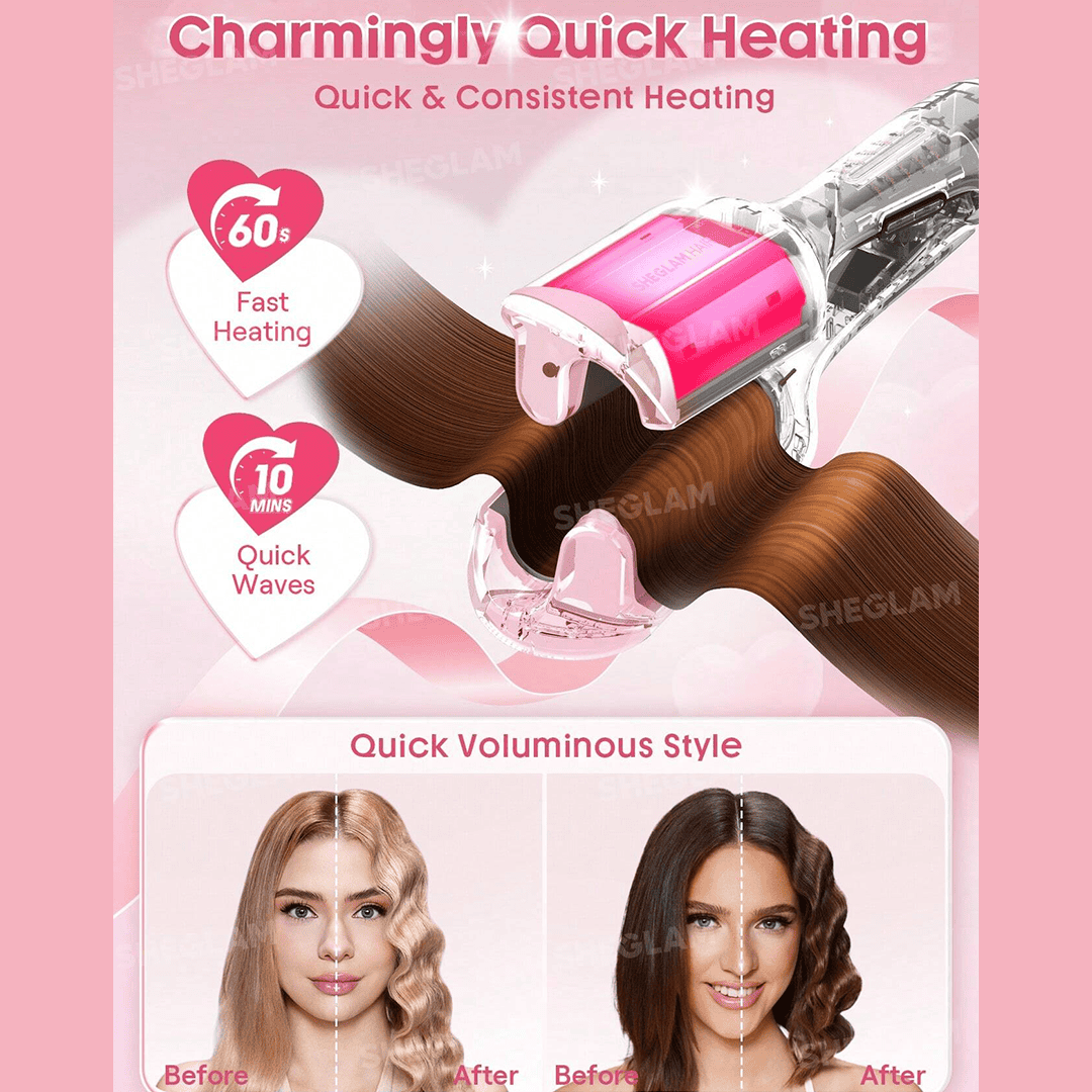 SHEGLAM Cupid's Charm Beach Babe Hair Waver - UK Plug * Global Item Hair Dryers & Stylers - XOXO cosmetics