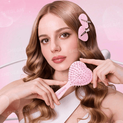 SHEGLAM Cupid's Charm Sweet Heart Paddle Brush Hair Tools - XOXO cosmetics