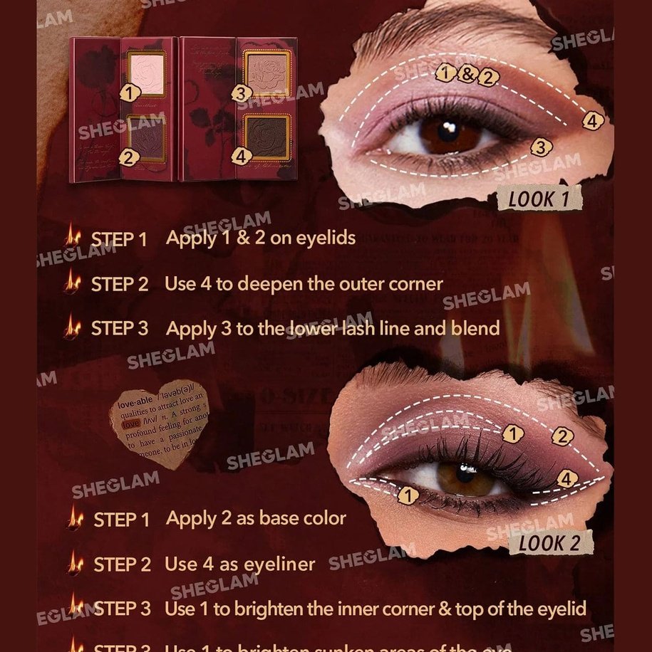 SHEGLAM Ember Rose Burning Devotion Eyeshadow Palette Eyeshadow - XOXO cosmetics