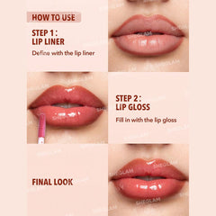 SHEGLAM Lip Rules Liner & GLoss Pen Lip Gloss - XOXO cosmetics