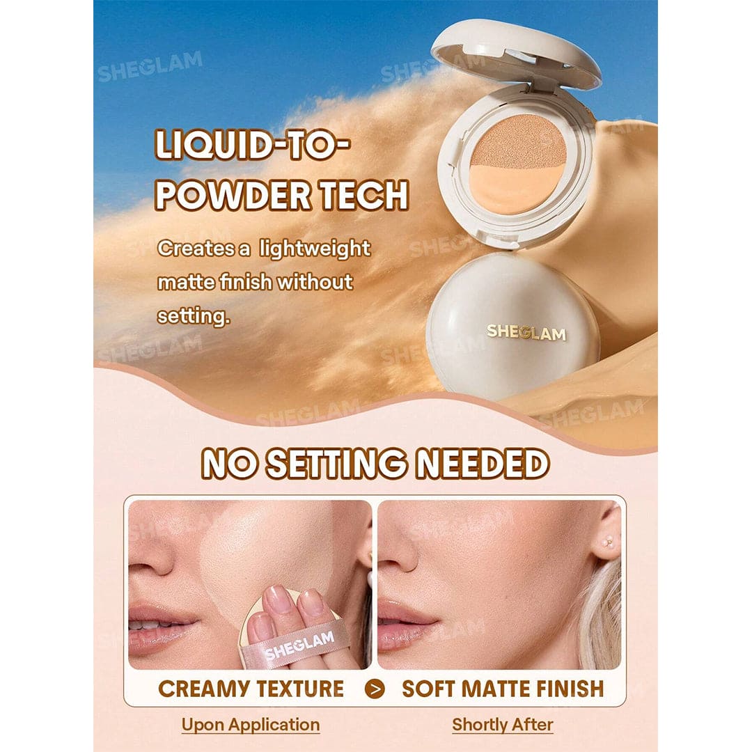 SHEGLAM Lock & Go Long-Lasting Cushion Foundation Foundation - XOXO cosmetics