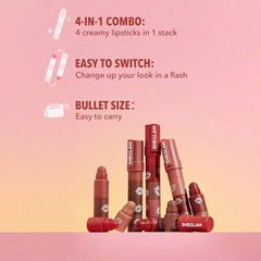 SHEGLAM Mega Lip Stacks - Brownie Stack Lipstick - XOXO cosmetics