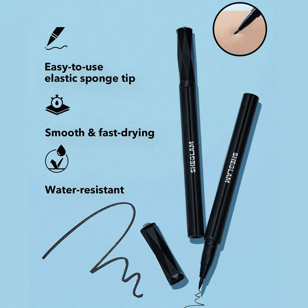 SHEGLAM On Fleek Long Lasting Liquid Eyeliner - Black Eyeliner - XOXO cosmetics