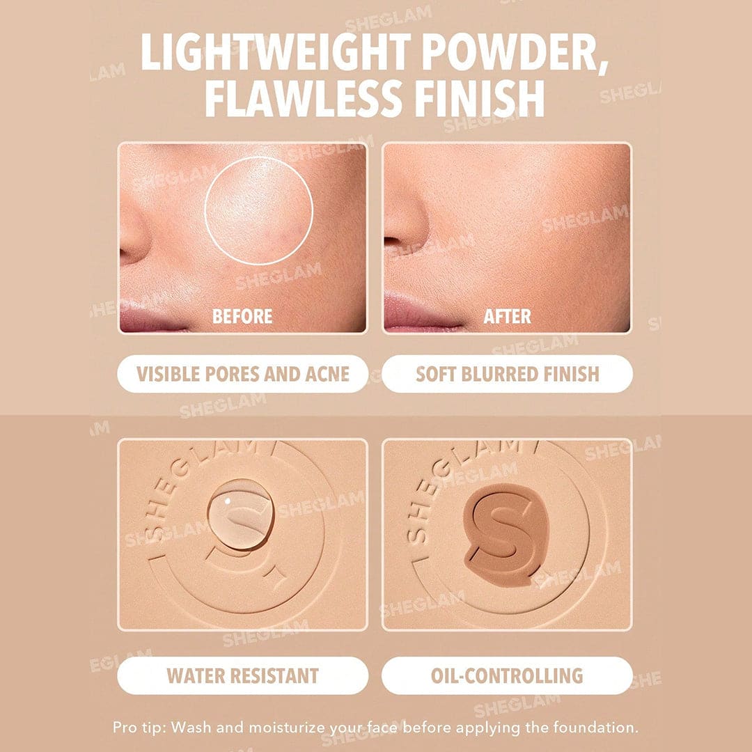 SHEGLAM Skin Focus High Coverage Powder Foundation Foundation - XOXO cosmetics
