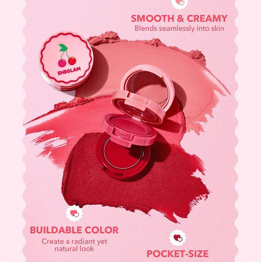 SHEGLAM Very Cherry Cheek & Lip Cream Stack Blush - XOXO cosmetics