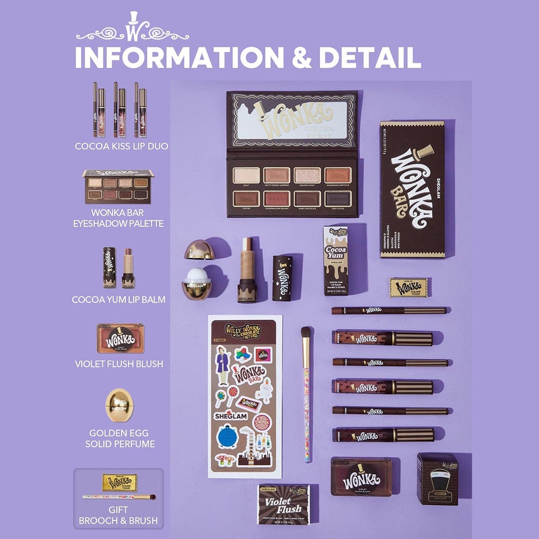 SHEGLAM Willy wonka Full Collection Set Gift Set - XOXO cosmetics