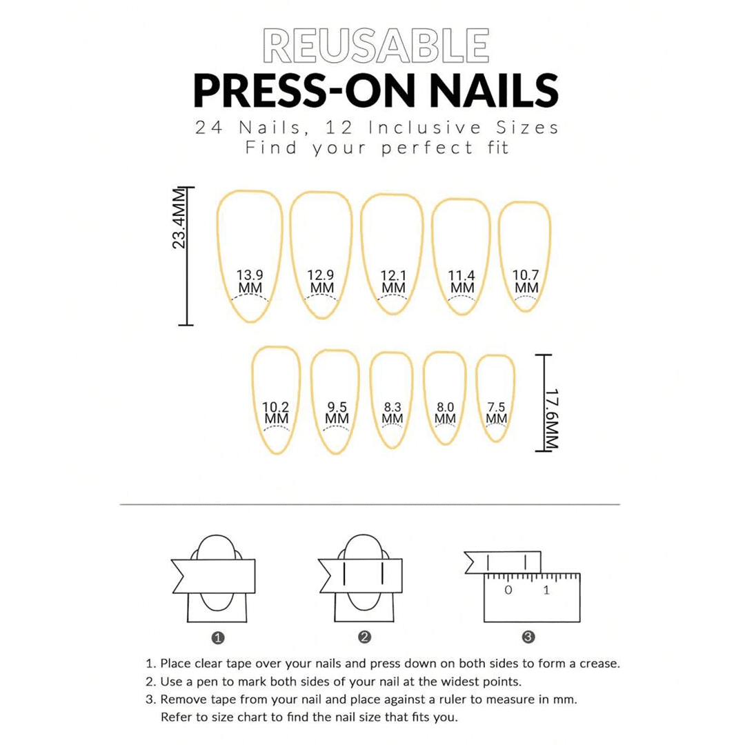 SHEIN 24Pcs Long Almond Pink Flower Press On Nails Press On Nails - XOXO cosmetics