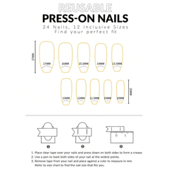SHEIN 24Pcs Nail Gems Long Almond Glitter Geometry Stripe Pattern Press On Nails Press On Nails - XOXO cosmetics