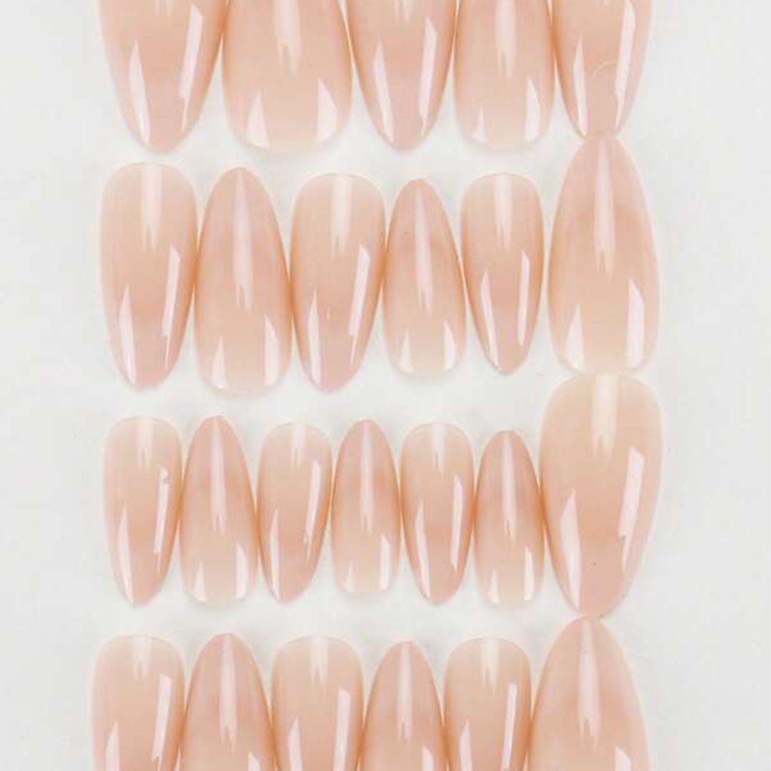 SHEIN 24pcs Almond Nude And White European Style Press On Nails Press On Nails - XOXO cosmetics