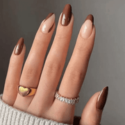 SHEIN 24pcs Long Almond Brown Solid French Color Press On Nails Press On Nails - XOXO cosmetics