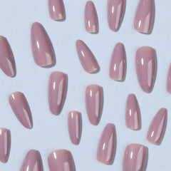 SHEIN 24pcs Long Almond Shaped Light Grey Press On Nails Press On Nails - XOXO cosmetics