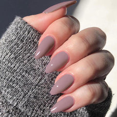 SHEIN 24pcs Long Almond Shaped Light Grey Press On Nails Press On Nails - XOXO cosmetics