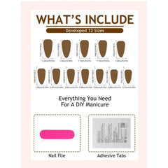 SHEIN 24pcs Long Almond Solid Green Leaf Pattern Press On Nails Press On Nails - XOXO cosmetics