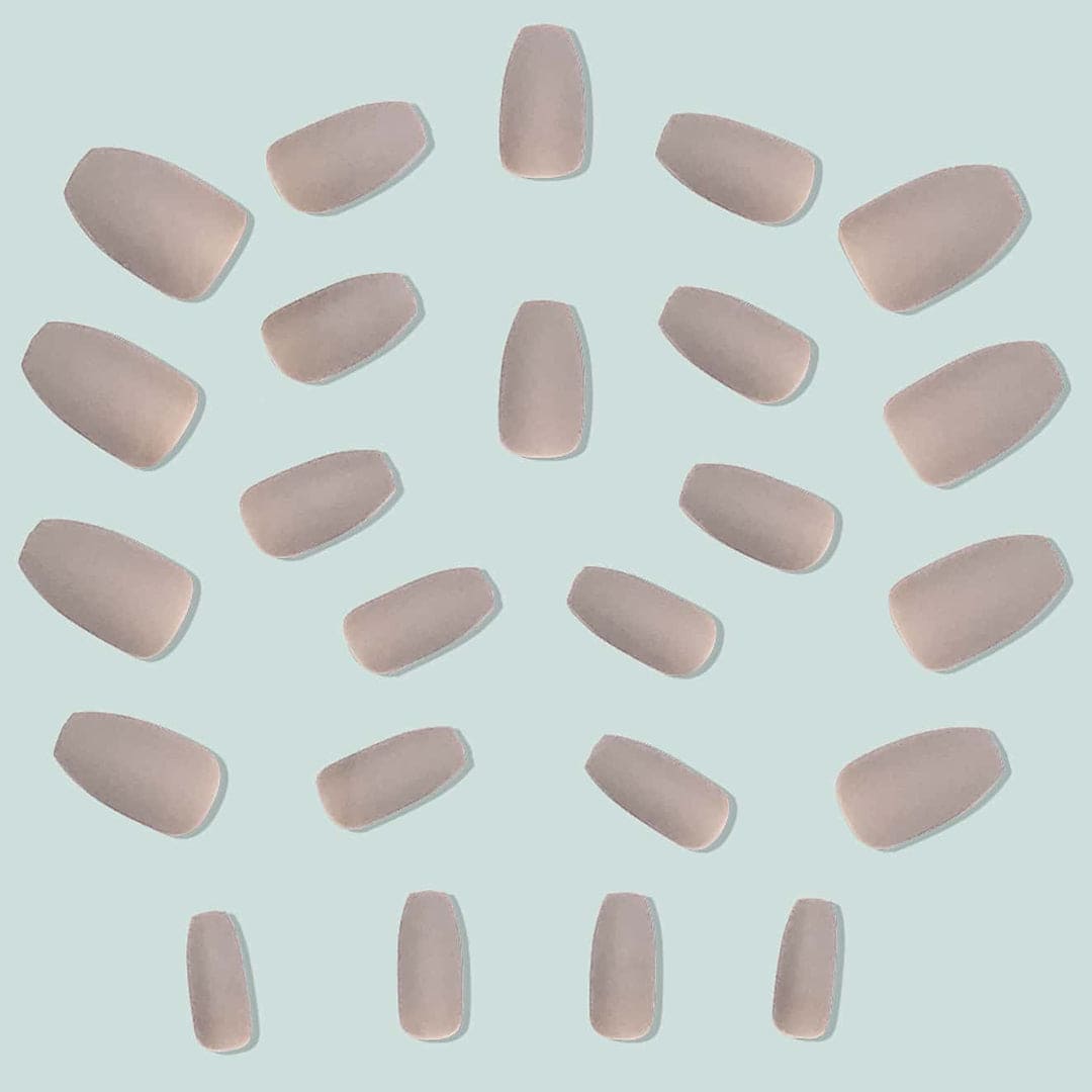 SHEIN 24pcs Matte Medium Long Almond-shaped Light Grey Press On Nails Press On Nails - XOXO cosmetics