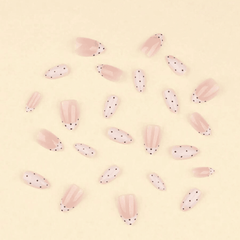 SHEIN 24pcs Minimalist Black Polka Dot Short Oval Press On Nails Press On Nails - XOXO cosmetics