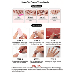 SHEIN 24pcs Oval White French 3D Gel Flower Press On Nails Press On Nails - XOXO cosmetics