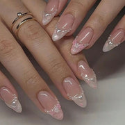 SHEIN 24pcs Pearl Flower Cute French Style Press On Nails Press On Nails - XOXO cosmetics