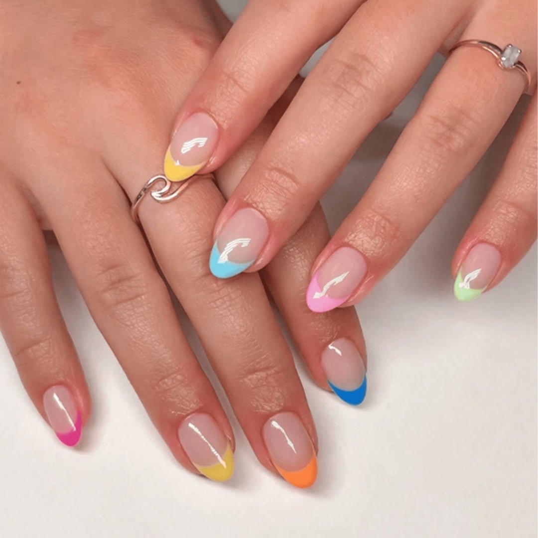 SHEIN 24pcs Short Candy French Nails Summer Press On Nails Press On Nails - XOXO cosmetics