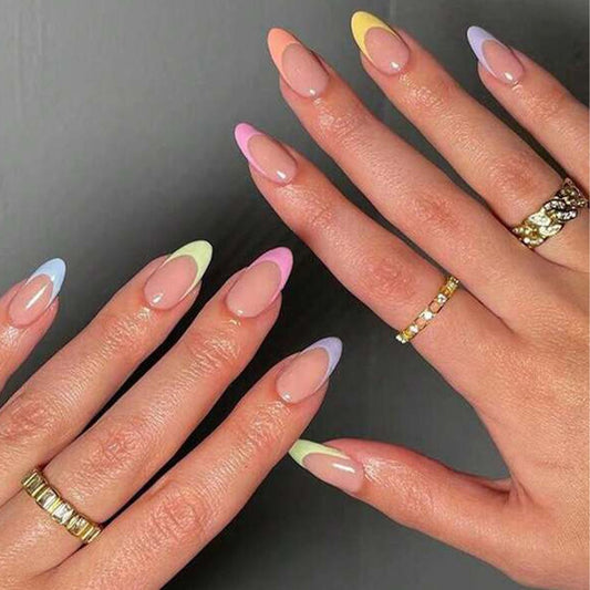 SHEIN 24pcs Short Candy French Nails Summer Press On Nails Press On Nails - XOXO cosmetics