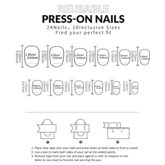 SHEIN 24pcs Short Oval Polka Dot Press On Nails Press On Nails - XOXO cosmetics