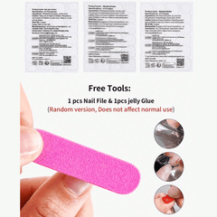 SHEIN 24pcs Short Oval Polka Dot Press On Nails Press On Nails - XOXO cosmetics
