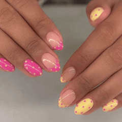 SHEIN 24pcs Short Oval Polka Dot Press On Nails Press On Nails - XOXO cosmetics
