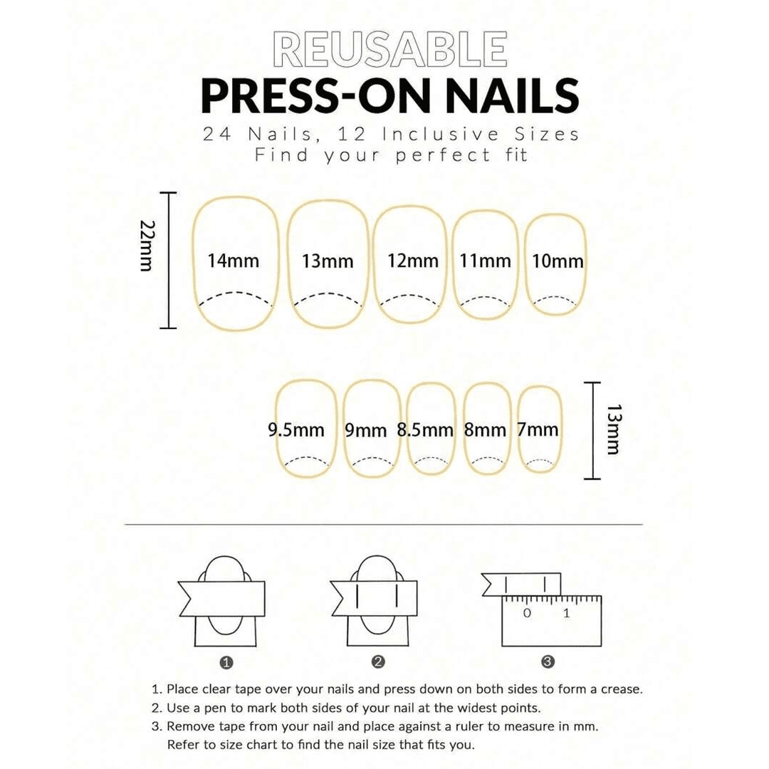 SHEIN 24pcs Short Oval-Shaped With Summer Vibes Press On Nails Press On Nails - XOXO cosmetics