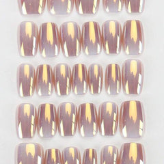 SHEIN 30 Pieces Short Coffin Laser Cat Eye French Style Press On Nails Press On Nails - XOXO cosmetics