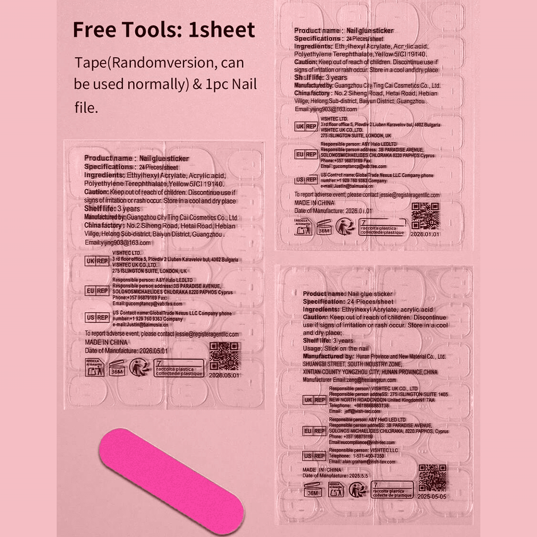 SHEIN 30Pcs Short Almond French Polka Dot & Striped Patterns Press On Nail Press On Nails - XOXO cosmetics
