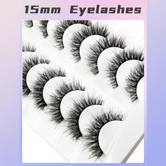 SHEIN - 7pairs Super Fluffy Eyelashes 15mm Natural Faux Mink Lashes Eyelashes - XOXO cosmetics