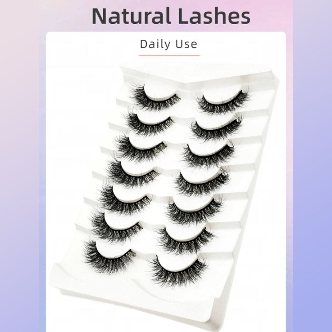 SHEIN - 7pairs Super Fluffy Eyelashes 15mm Natural Faux Mink Lashes Eyelashes - XOXO cosmetics