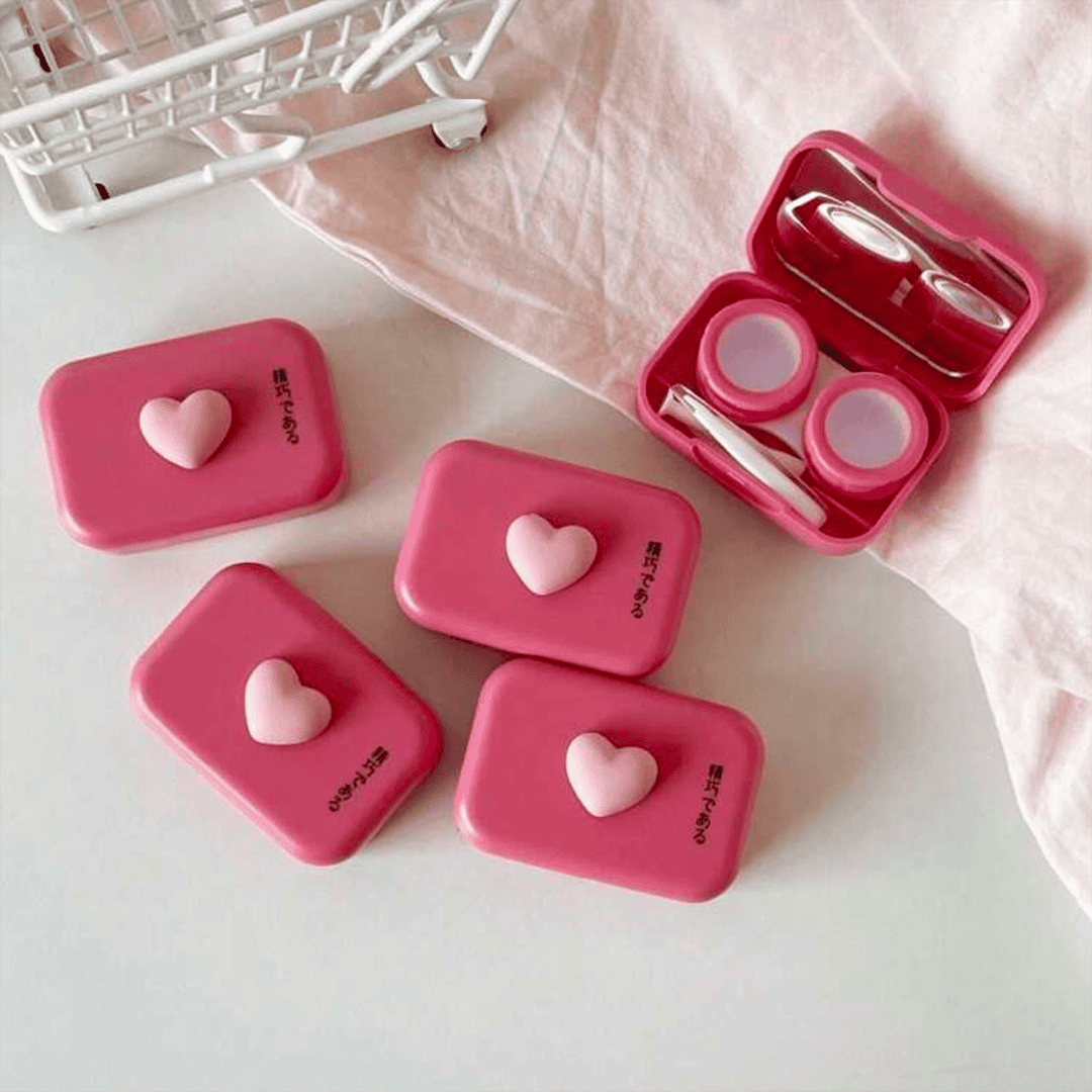 SHEIN Cute & Stylish Contrast Color Contact Lens Case Makeup Tools - XOXO cosmetics