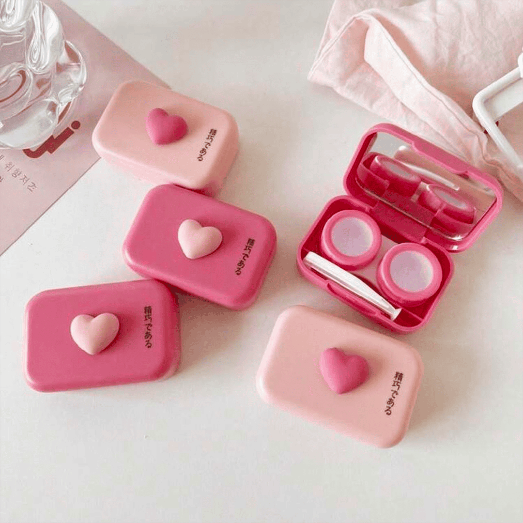 SHEIN Cute & Stylish Contrast Color Contact Lens Case Makeup Tools - XOXO cosmetics