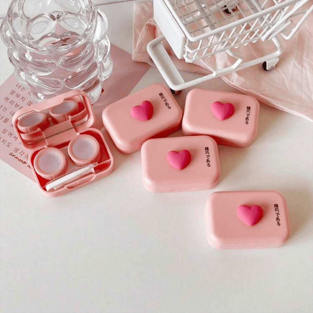 SHEIN Cute & Stylish Contrast Color Contact Lens Case Makeup Tools - XOXO cosmetics