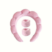 SHEIN Face Washing Headband + 2 Face Washing Wrist Straps Set Skin Tools - XOXO cosmetics