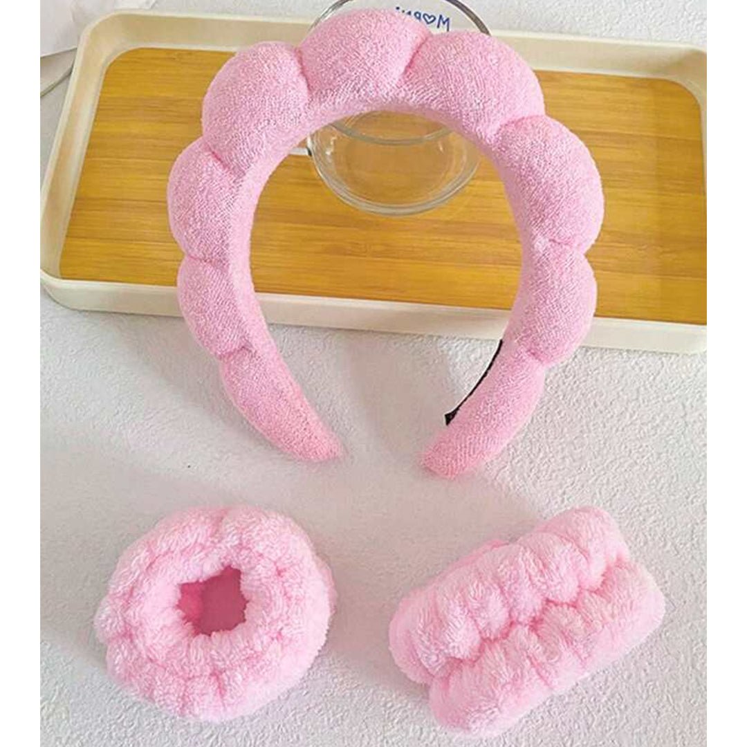 SHEIN Face Washing Headband + 2 Face Washing Wrist Straps Set Skin Tools - XOXO cosmetics