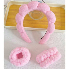 SHEIN Face Washing Headband + 2 Face Washing Wrist Straps Set Skin Tools - XOXO cosmetics
