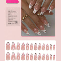 SHEIN Flowers Designs Chic Medium Almond Press On Nails Press On Nails - XOXO cosmetics