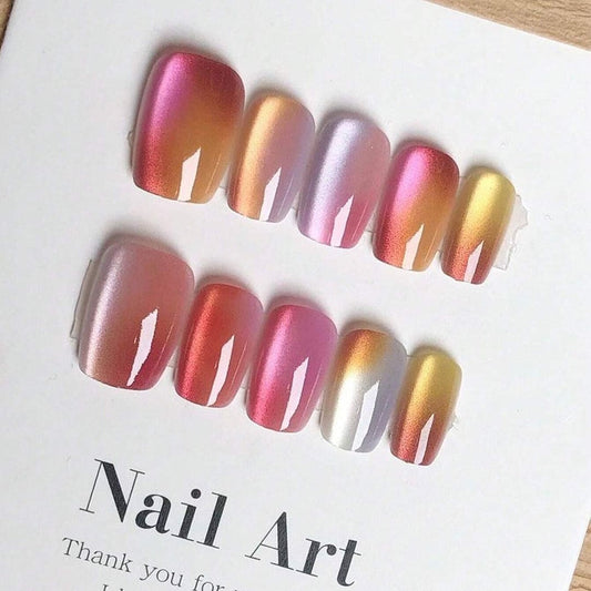 SHEIN Glittering Cat Eye Artificial Press On Nails Press On Nails - XOXO cosmetics