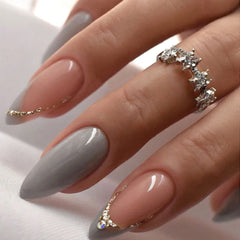 SHEIN Golden Line Art & 3D Rhinestone Decoration Press On Nails Press On Nails - XOXO cosmetics