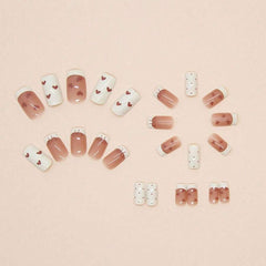 SHEIN Hand-Painted Heart Design Press On Nails Press On Nails - XOXO cosmetics