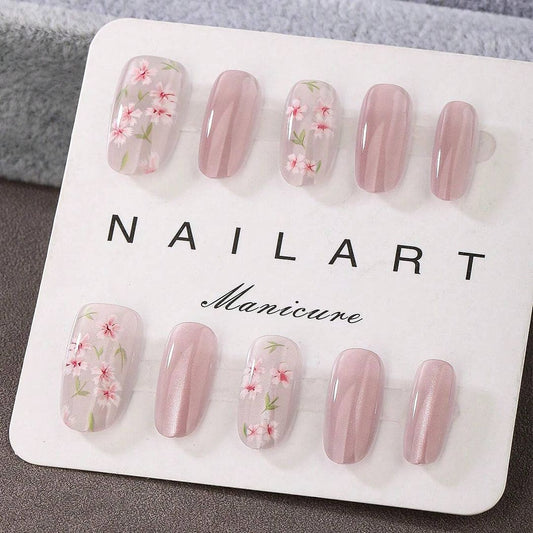 SHEIN Light Pink Short Almond Press On Nails - Small Press On Nails - XOXO cosmetics